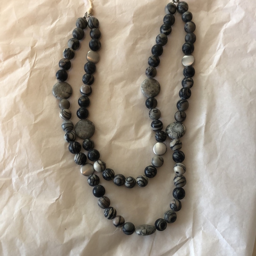 Free earrings JJill adjustable casual necklace approximately 24 to 32 inches